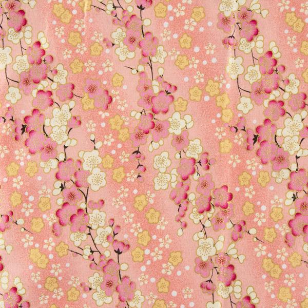 Japanese Ripple Cherry Blossom Metallic Cotton