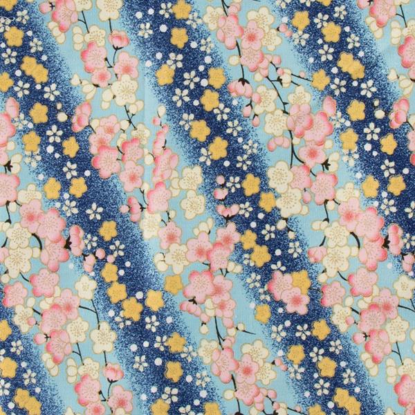 Japanese Ripple Cherry Blossom Metallic Cotton