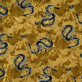 Japanese Lightning Dragons Metallic Cotton