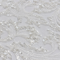 White Pearl & Sequin Botanical Lace