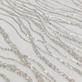 White Wavy Sequin & Beaded Lace