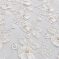 White Pearl Embellished Floral Lace