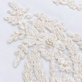 White Pearl & Beaded Floral Lace