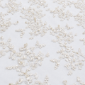 White Pearl & Sequin Delicate Floral Lace