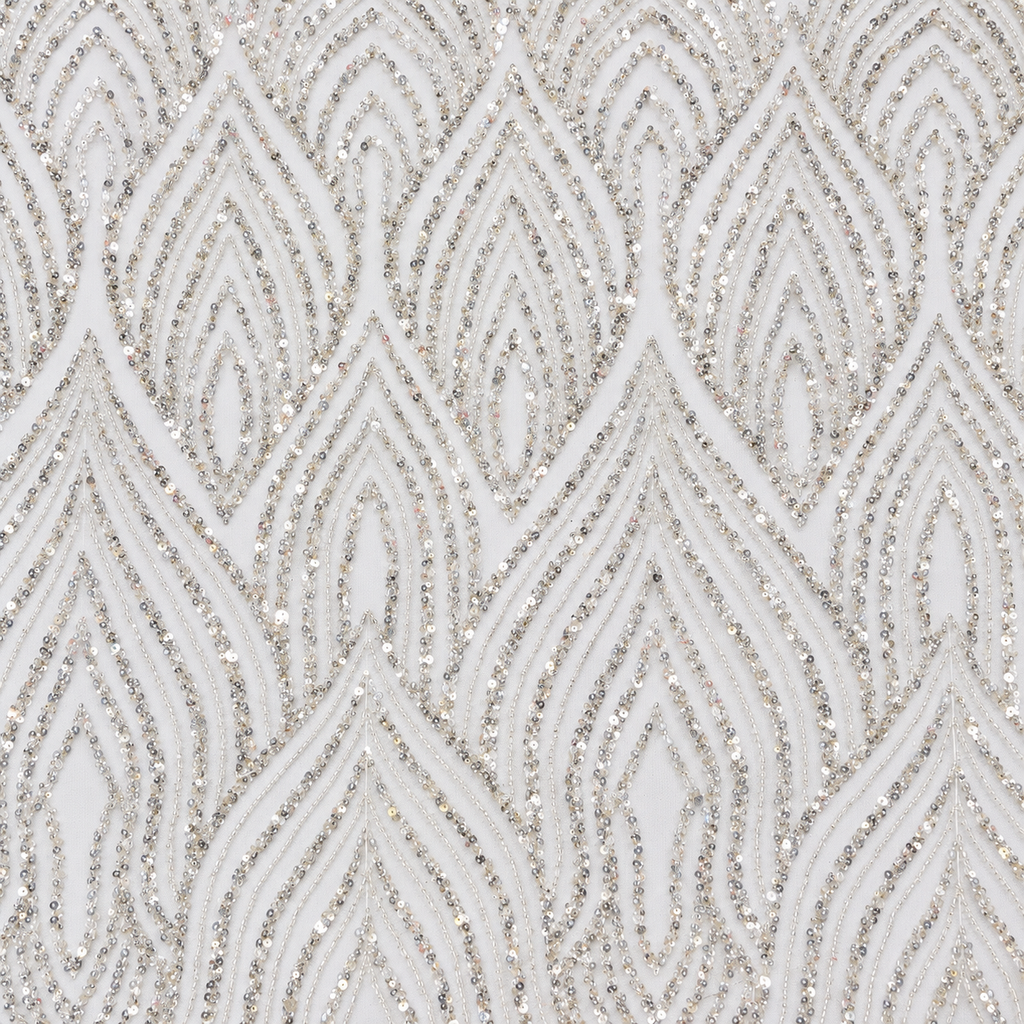 Teardrop Sequin & Beaded Lace Fabric