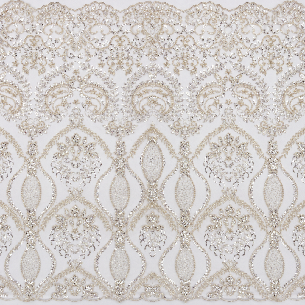 Pearl & Sequin Embroidered Bridal Lace Fabric