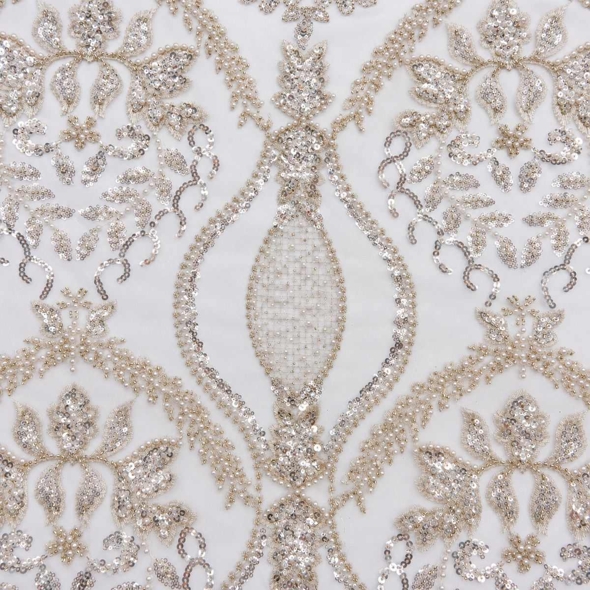 Pearl & Sequin Embroidered Bridal Lace Fabric