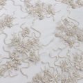 Silver Beaded Floral Embroidered Bridal Lace