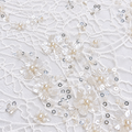White 3D Floral Sequin Chantilly Lace