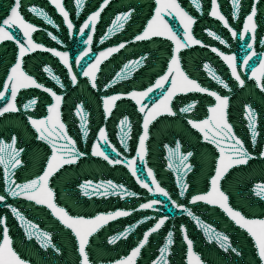 Botanical Leaf Lace Fabric