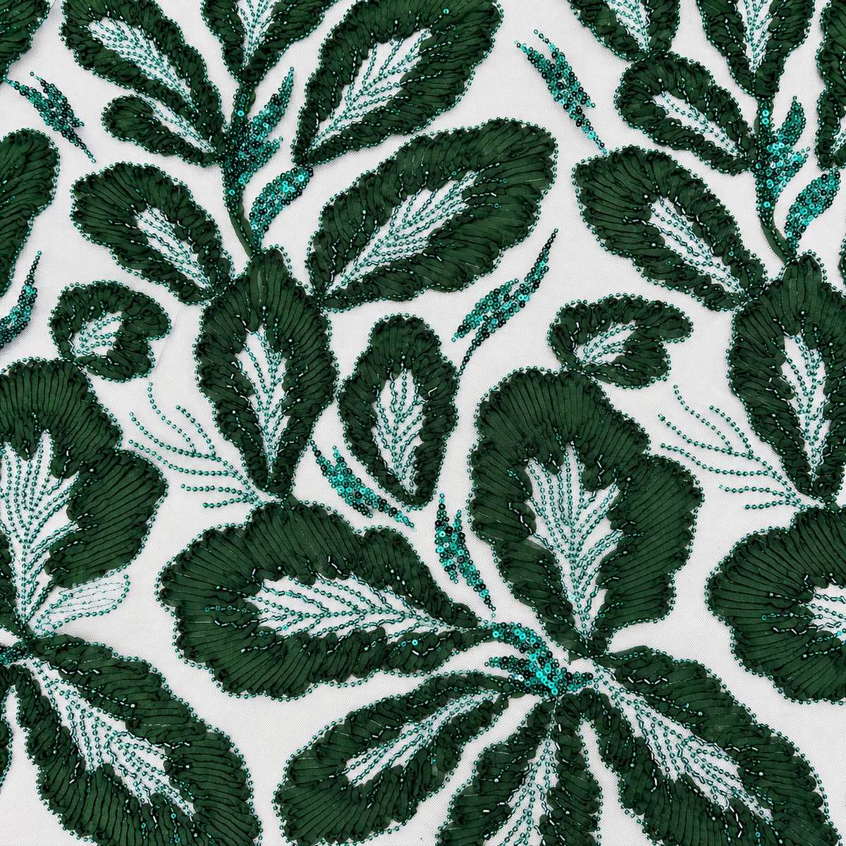 Botanical Leaf Lace Fabric