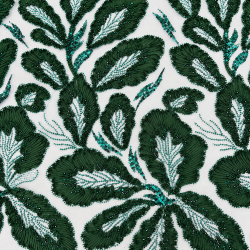 Botanical Leaf Lace Fabric
