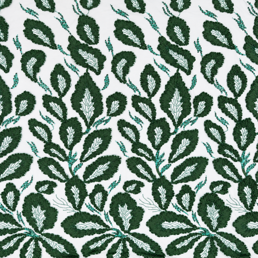 Botanical Leaf Lace Fabric