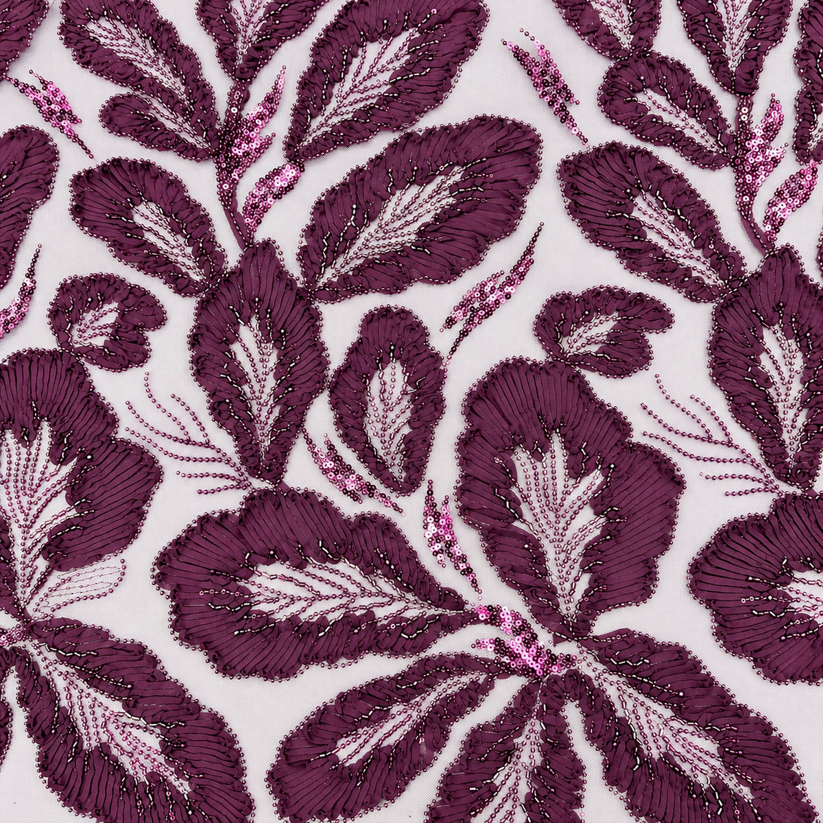 Botanical Leaf Lace Fabric