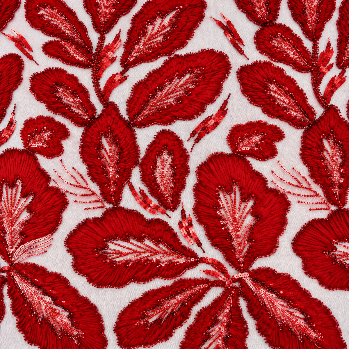 Botanical Leaf Lace Fabric