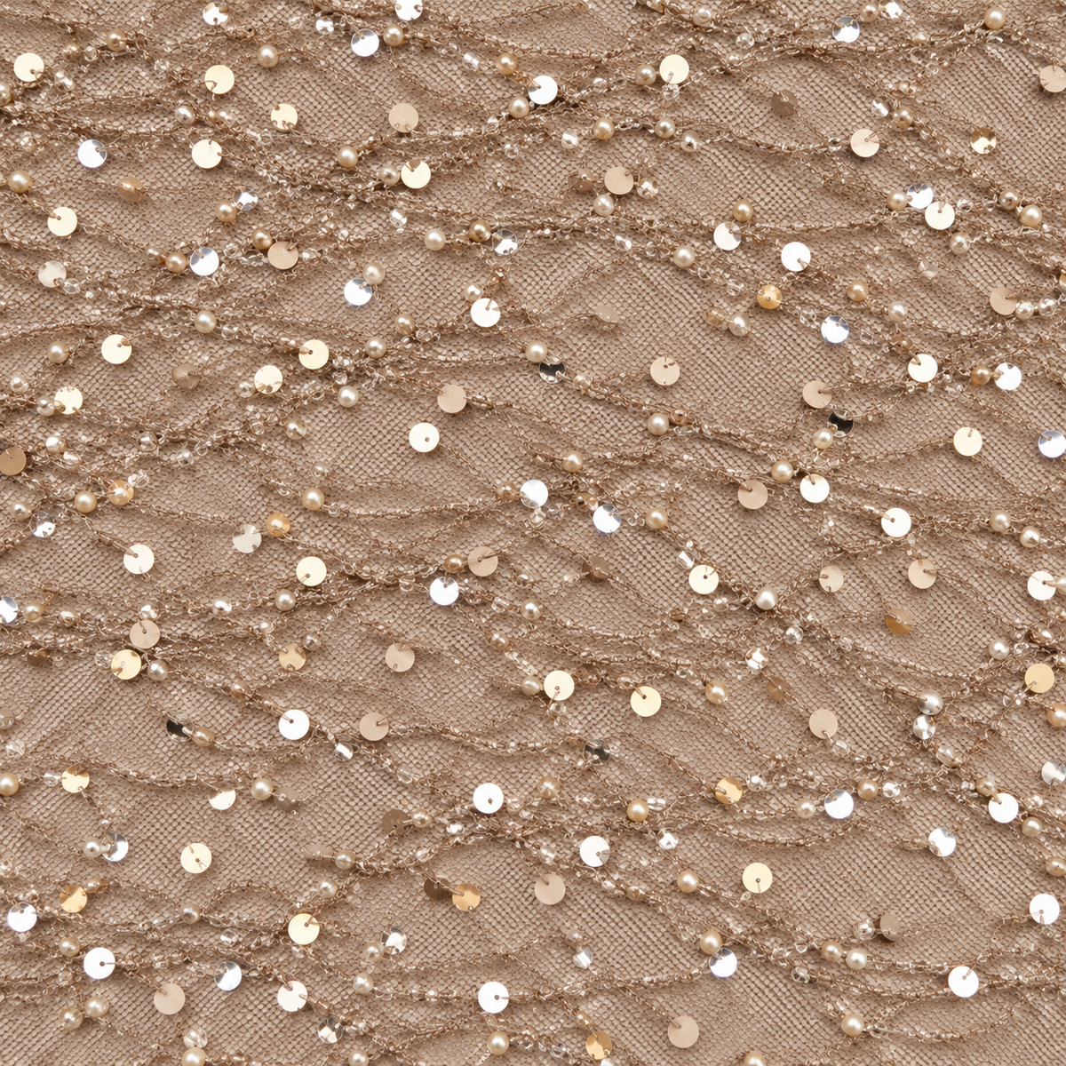 Pearl & Sequin Embellished Lace Fabric