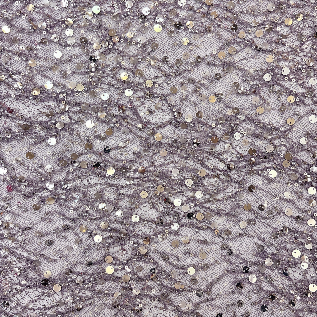 Pearl & Sequin Embellished Lace Fabric