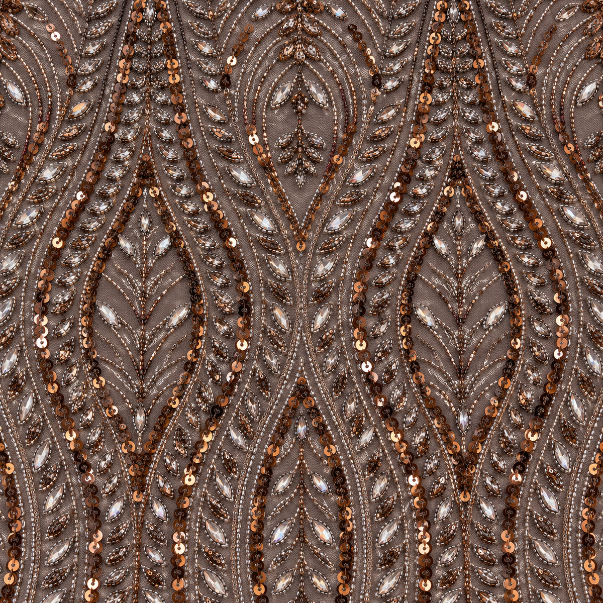Sequin & Crystal Embellished Teardrop Tulle