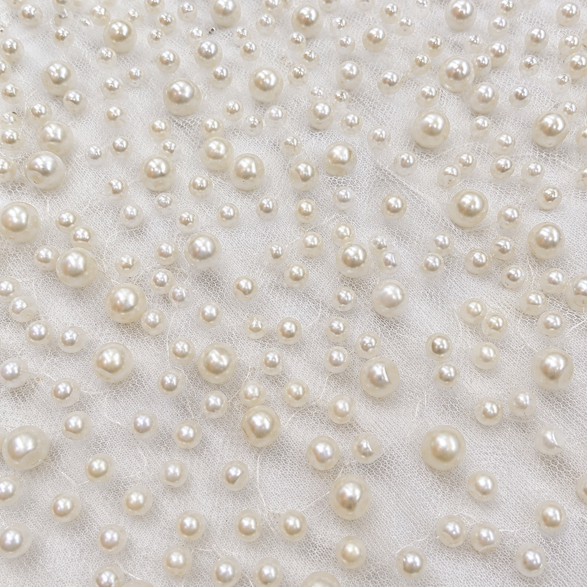 Pearl Embellished Tulle Fabric