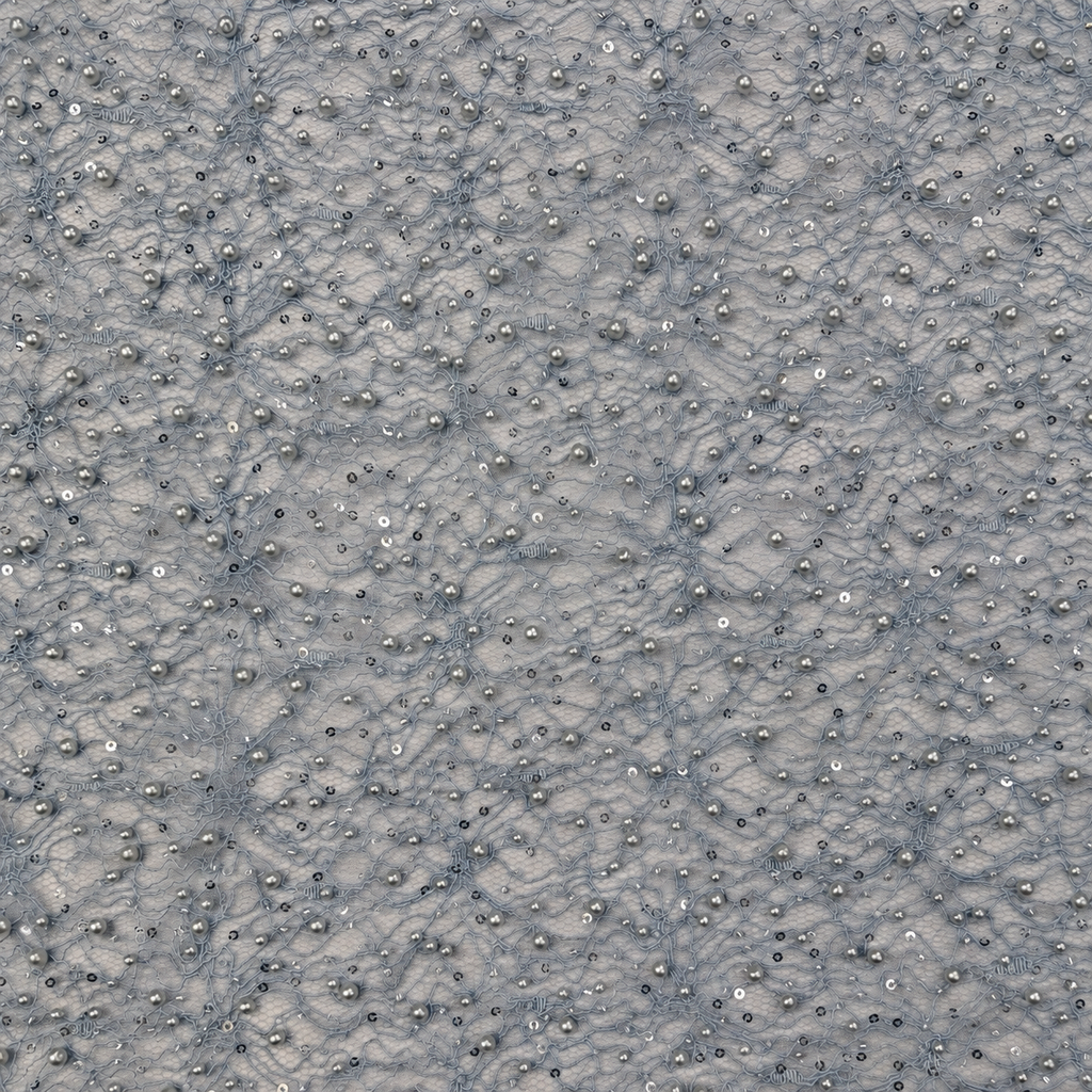 Pearl & Sequin Embellished Lace Fabric