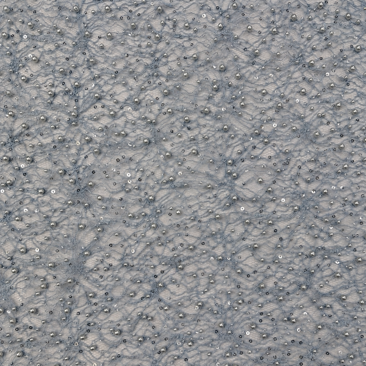 Pearl & Sequin Embellished Lace Fabric