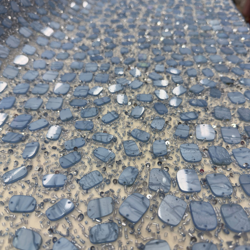 Baby Blue Stone Lace Handwork