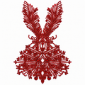 Red Crystal Rhinestone & Beaded Bodice Lace Appliqué