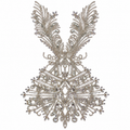 Silver Crystal Rhinestone & Beaded Bodice Lace Appliqué