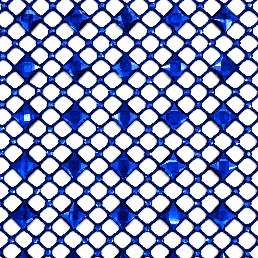 Luxury Diamond Gemstone Fishnet Mesh Fabric