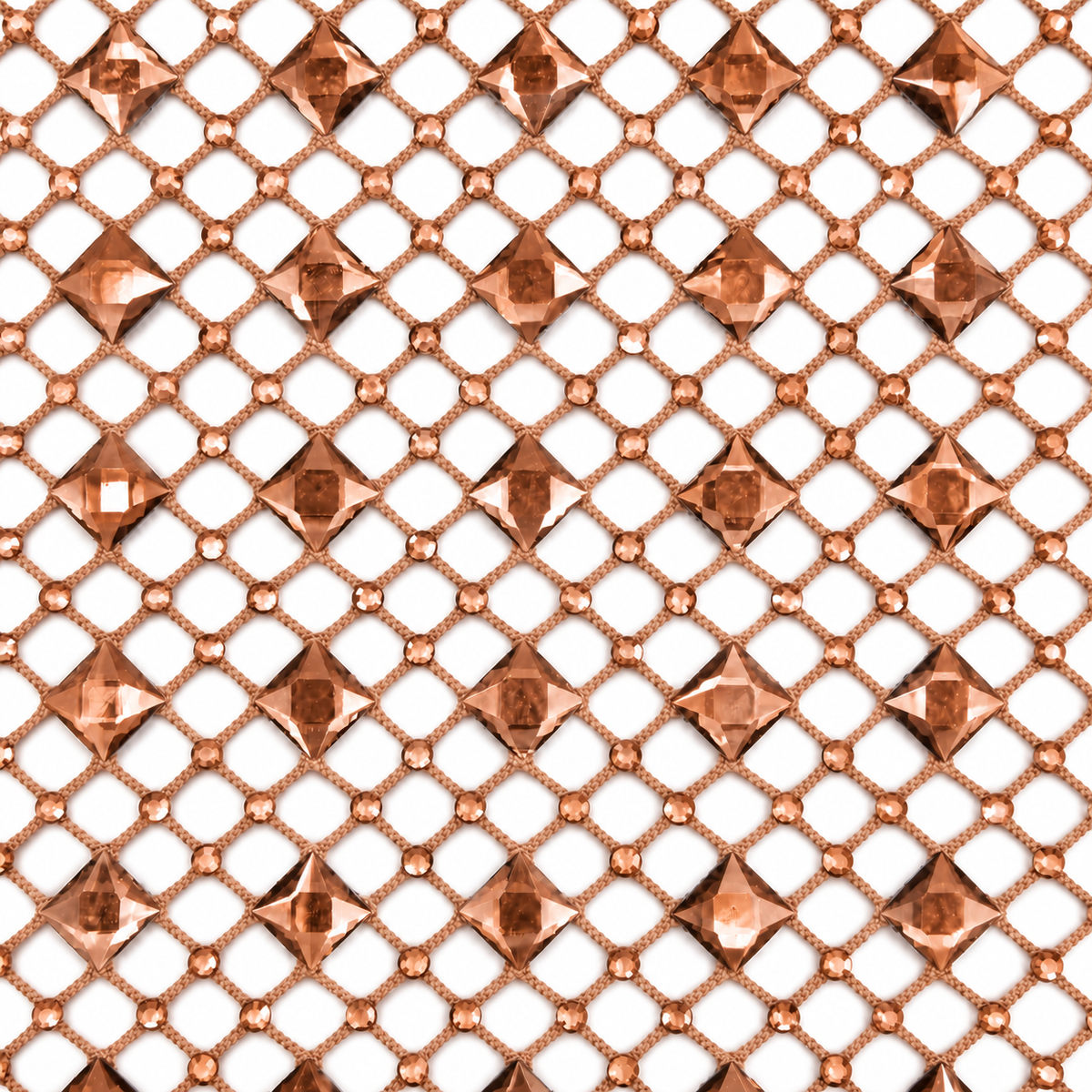 Luxury Diamond Gemstone Fishnet Mesh Fabric