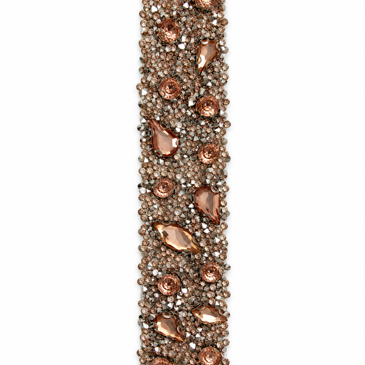 Luxury Hotfix Diamante Trim – Champagne Crystal Mix | Iron-On Trim