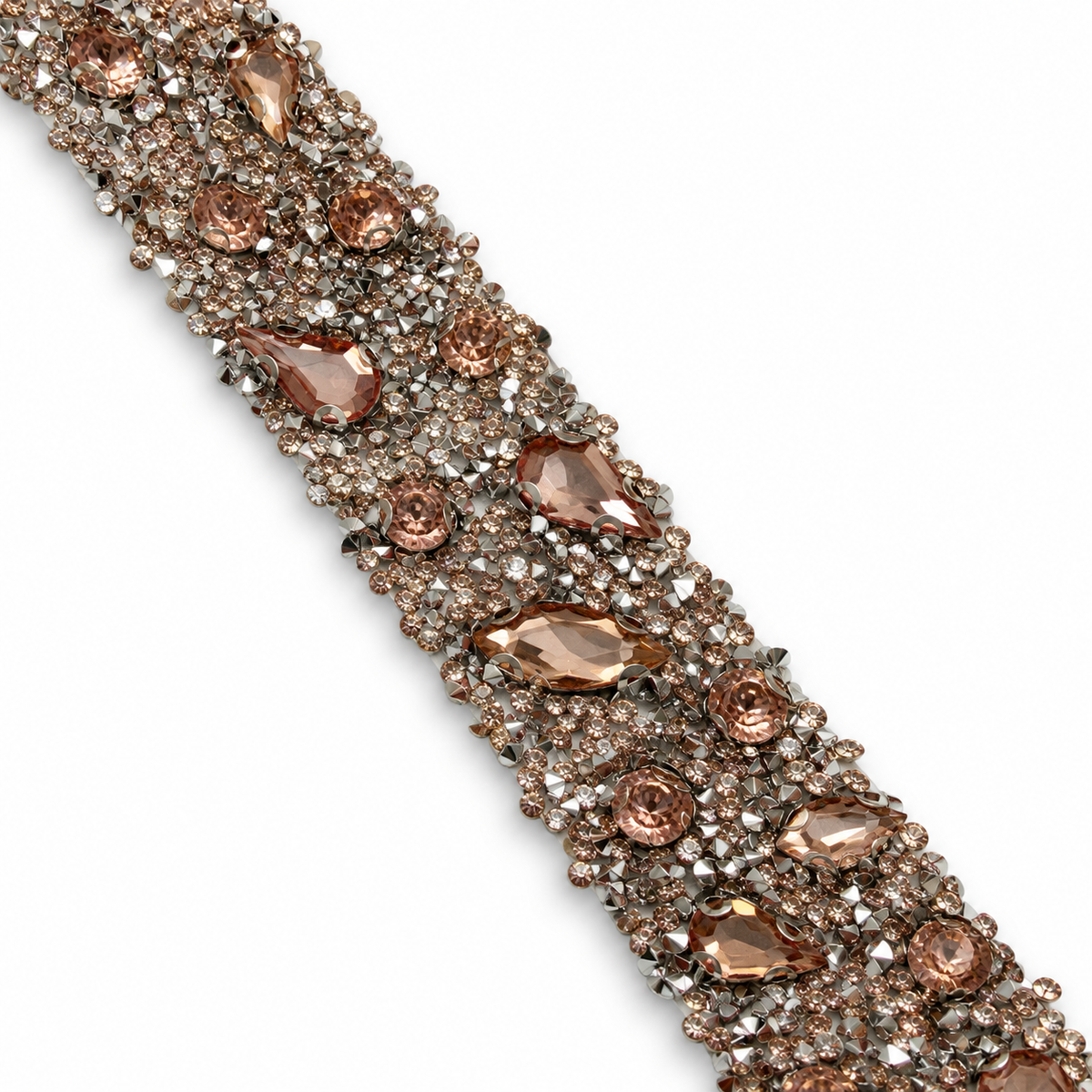 Luxury Hotfix Diamante Trim – Champagne Crystal Mix | Iron-On Trim