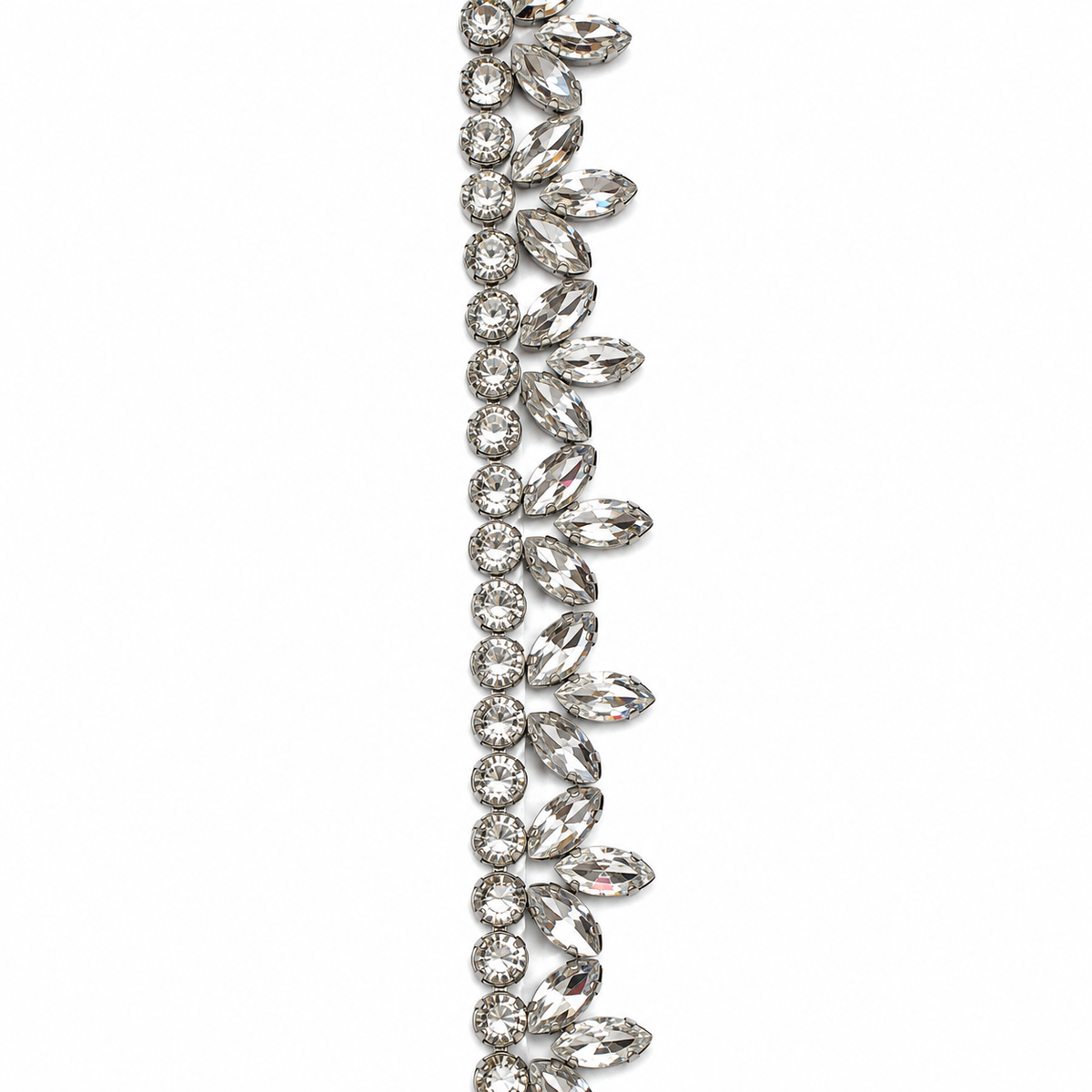 Luxury Hotfix Diamante Trim – Crystal Leaf