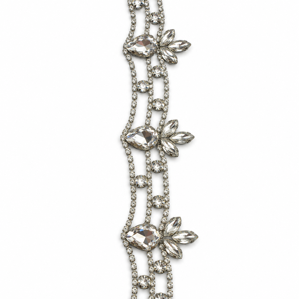 Luxury Hotfix Diamante Trim – Crystal Cascade