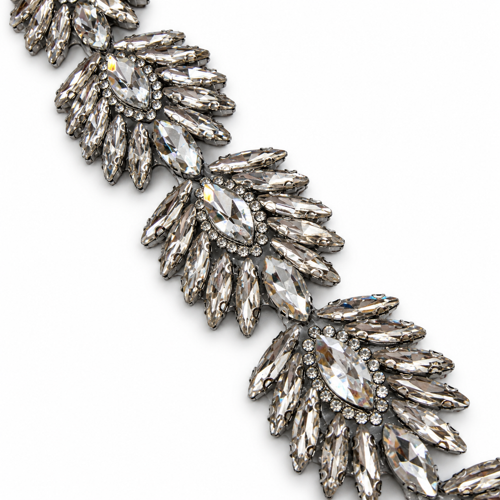 Luxury Hotfix Diamante Trim – Crystal Fan | Iron-On Trim