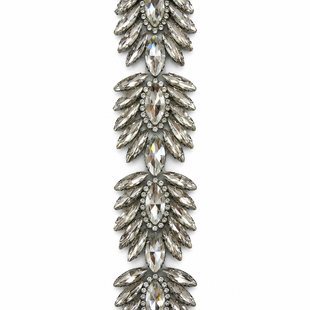 Luxury Hotfix Diamante Trim – Crystal Fan | Iron-On Trim