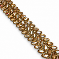 Luxury Hotfix Diamante Trim – Champagne Crystal Leaf | Iron-On Trim