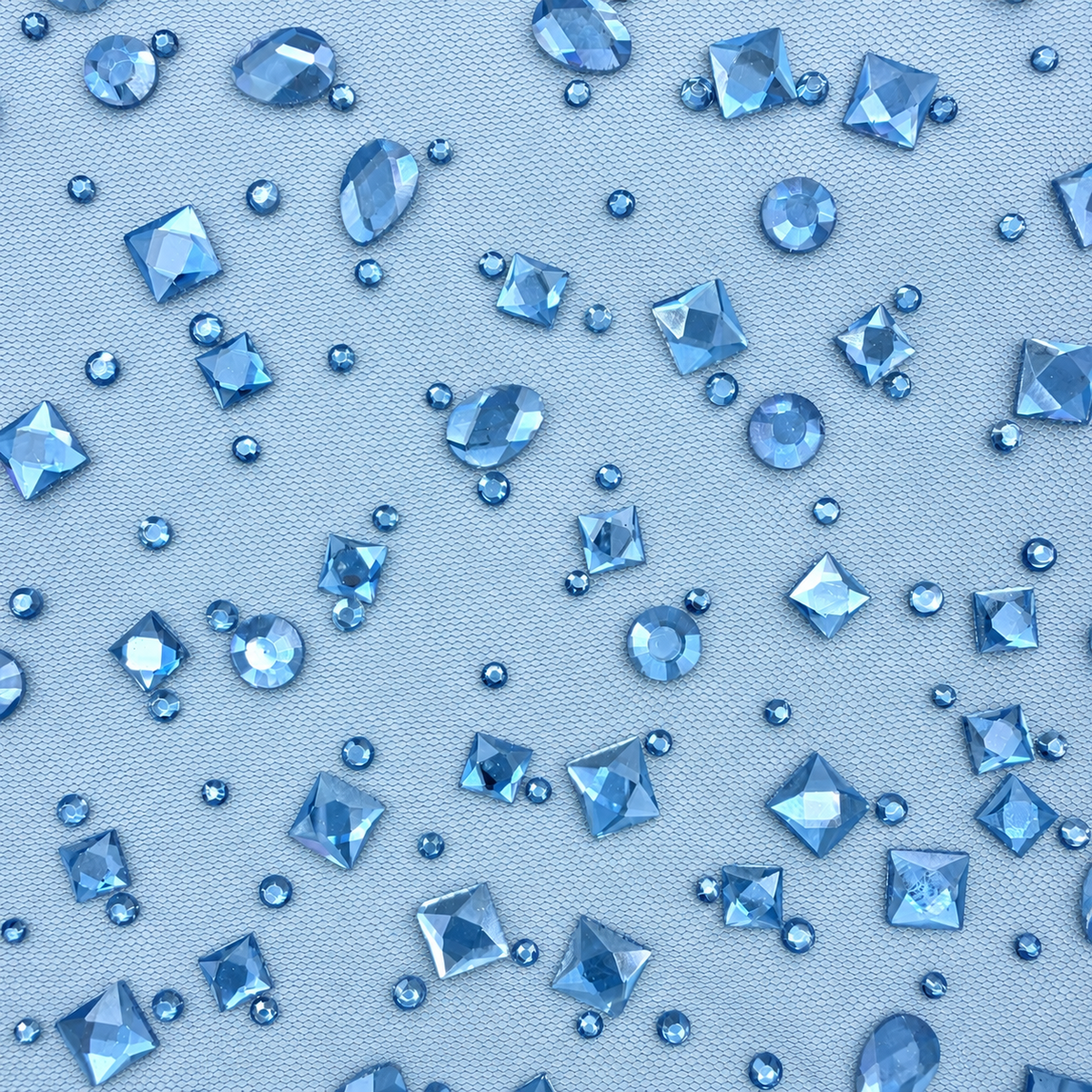 Luxury Mixed Shape Rhinestone Mesh Fabric