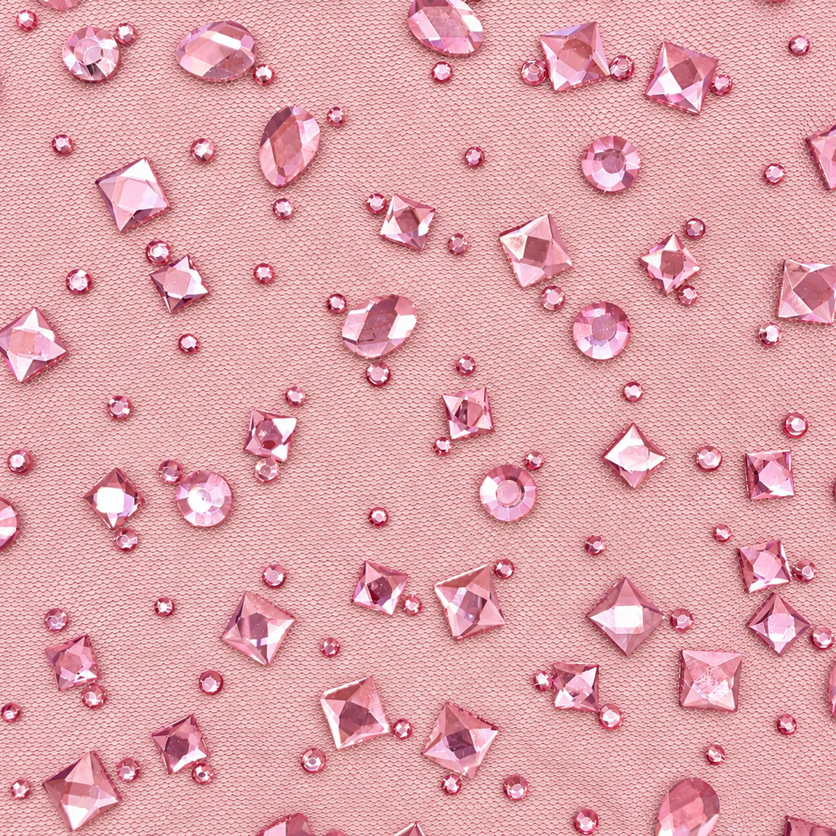 Luxury Mixed Shape Rhinestone Mesh Fabric