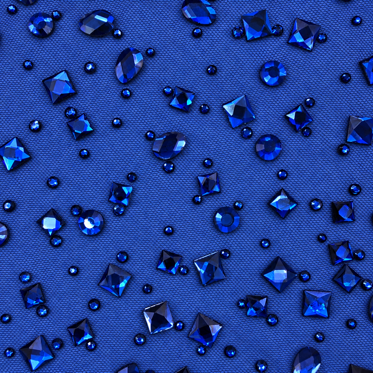 Luxury Mixed Shape Rhinestone Mesh Fabric