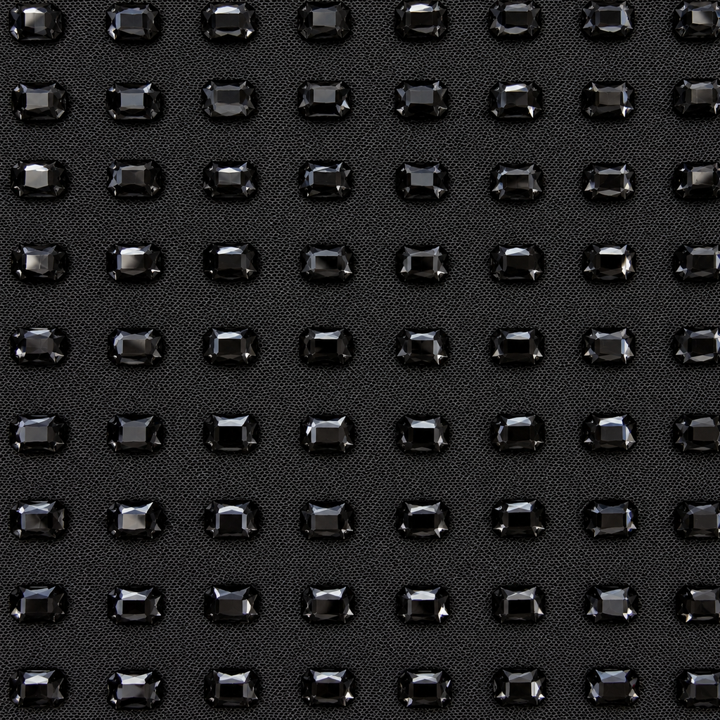 Luxury Rectangular Rhinestone Mesh Fabric