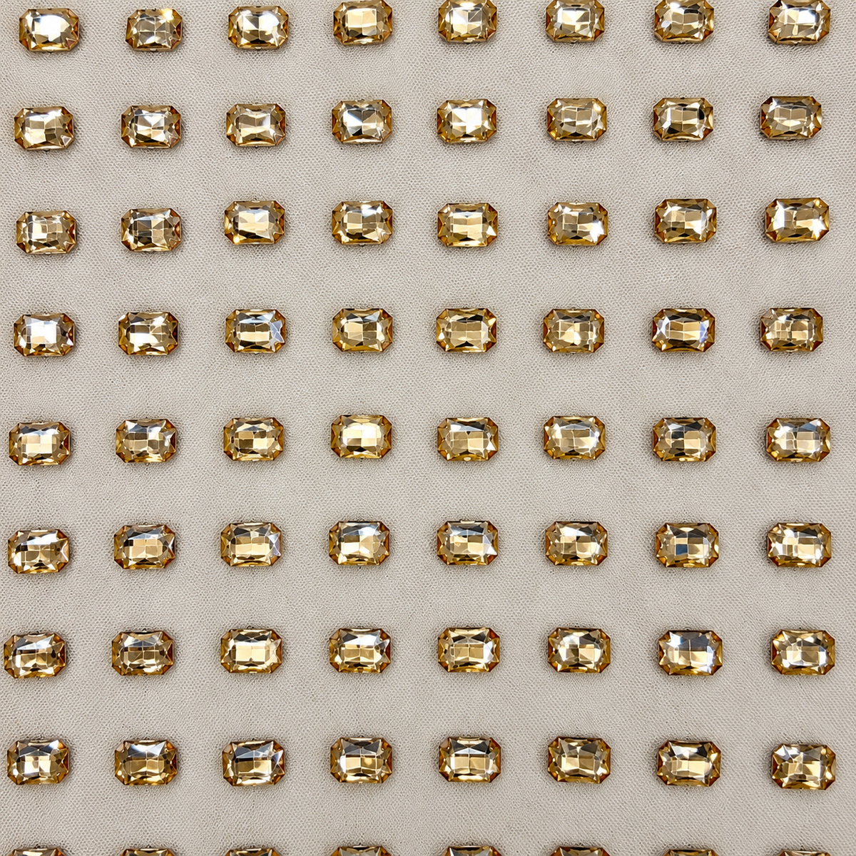 Luxury Rectangular Rhinestone Mesh Fabric