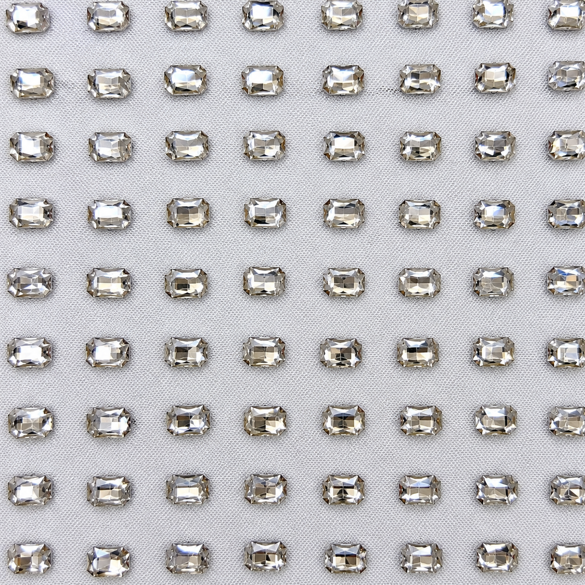 Luxury Rectangular Rhinestone Mesh Fabric
