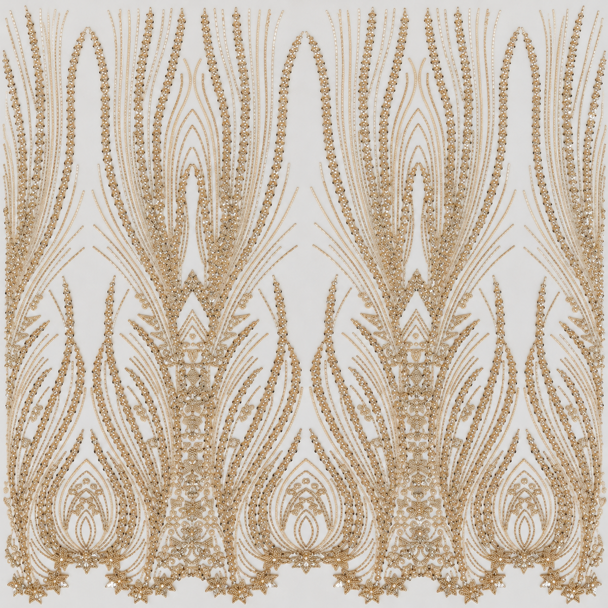 Starfall Pearl & Sequin Embellished Mesh Fabric