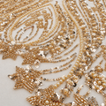 Starfall Pearl & Sequin Embellished Mesh Fabric