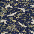 Japanese Cranes Metallic Cotton