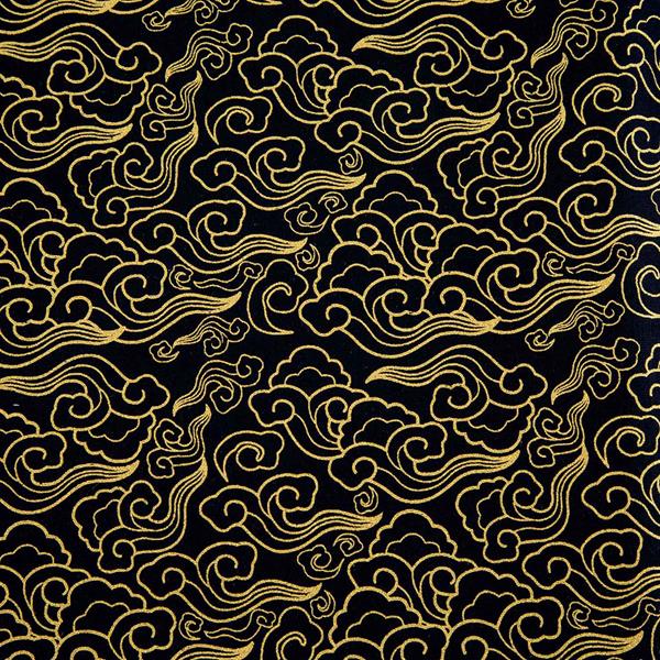 Japanese Vintage Clouds Metallic Cotton