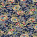 Japanese Floral Crane Orbs Metallic Cotton