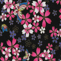 Japanese Floral Butterflies Metallic Cotton