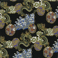 Japanese Dragons, Waves & Orbs Metallic Cotton